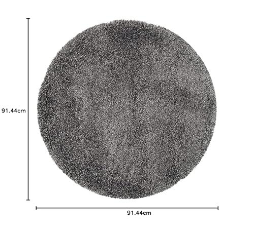 Image of CD Carpet Anti Slip Shaggy Fluffy Fur Rugs and Carpet for Living Room Bedroom Kids Room Plain Circle Carpets for Home with 2 Inch Thickness (Color Dark Grey Size 3x3 Feet Round)