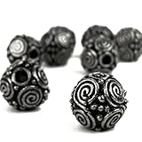 Pack de 2 Asgard 2 Cuentas Vikingas de Espiral Granulda - Adorno Vikingo Perlas para Barbas, Rastas, Pelo, Pulseras