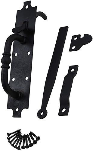 Miniatura 6 de Renovators Supply - Pestillo de puerta Norfolk de hierro fundido negro, resistente y decorativo, ideal para puertas y puertas, pestillo de puerta