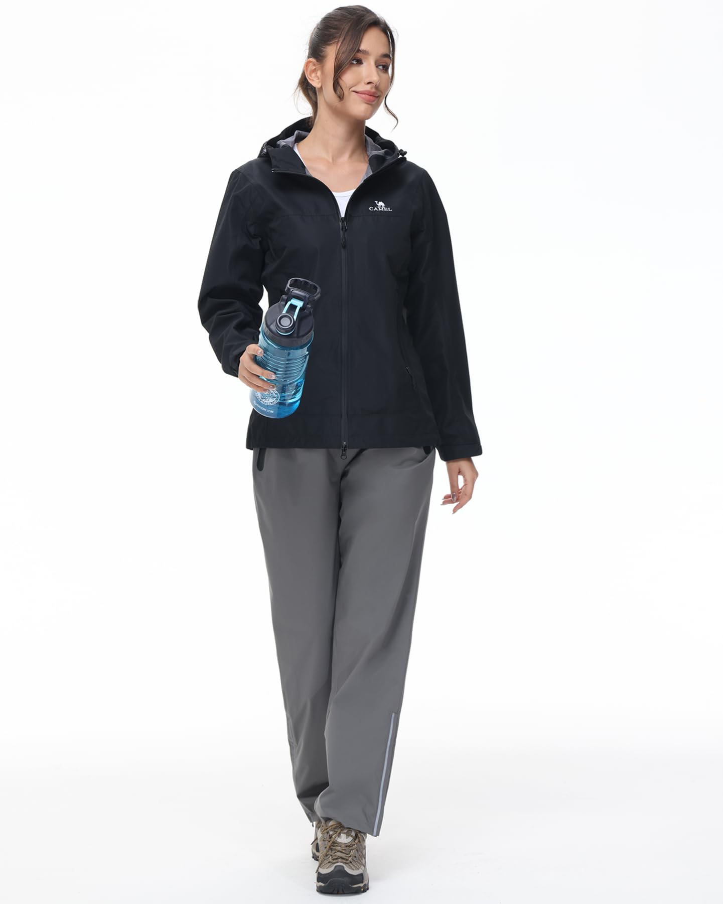 MOCOLY Reflektierende Fahrrad Regenhose Damen Überziehhose wasserdichte Matschhose Leichte Atmungsaktive Wanderhose Wasserdicht Hose für Outdoor Trekking und zum Angeln
