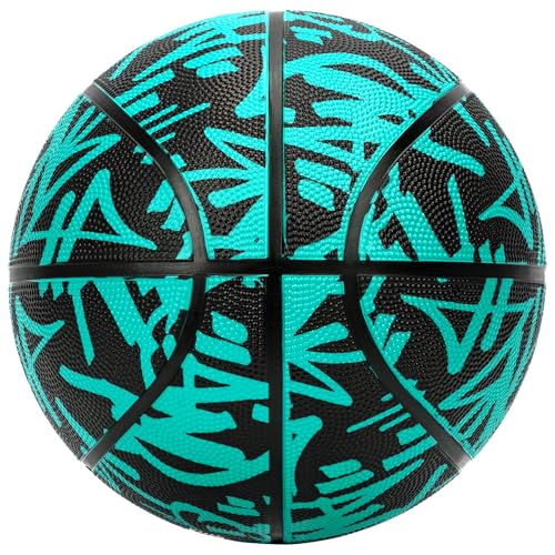 Image of AND1 Fantom Graffiti 28.5 Rubber Basketball - Intermediate Streetball for Indoor /Outdoor Play, Size 6 Includes Pump