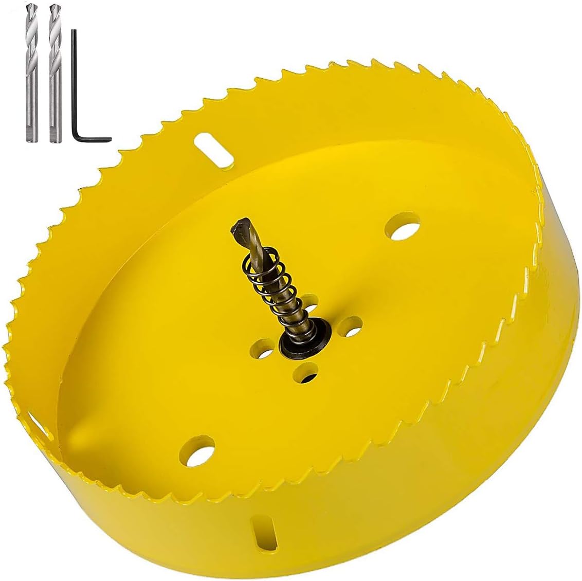 Eliseo 6 inch 152 mm Hole Saw Blade for Cornhole Boards/Corn Hole Drilling Cutter & Hex Shank Drill Bit Adapter for Cornhole Game/Carbon Steel & BI-Metal Heavy Duty Steel (Blue): Home Improvement