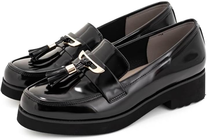Amazon | タッセルローファーシューズ EH35284 BLACK L | ローファー