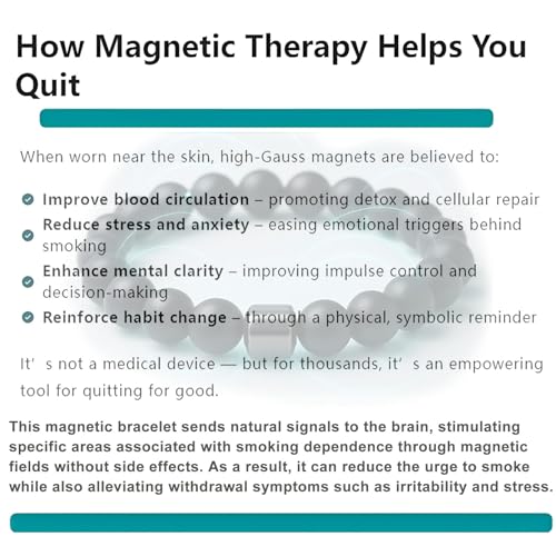 Magne-tic Anti-Smoking Bracelet for Men & Women – Quit Smoking Support Wristband, Reduces Cravings to Smoke2