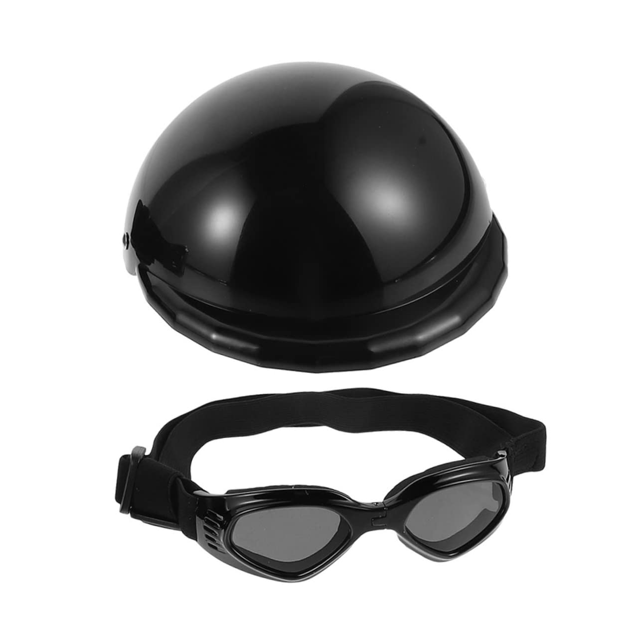 Casque et lunettes pour chien Milisten en plastique noir de sécurité