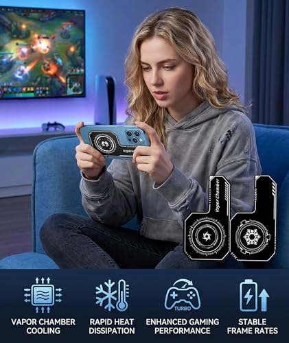 Image of 2 Pcs Phone Cooler for Gaming, Mobile Cooler with Advanced Heat Dissipation Technology, Vapor Chamber Cooling System, Efficient Thermal Management for Extended Gaming Sessions