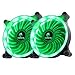 Price comparison product image Asiahorse Solar Eclipse UAV 120mm Dual Aperture LED Long Life Case Fan,PC Custom Diy From Water Cooling System CPU Cooler 2PACK(GREEN)