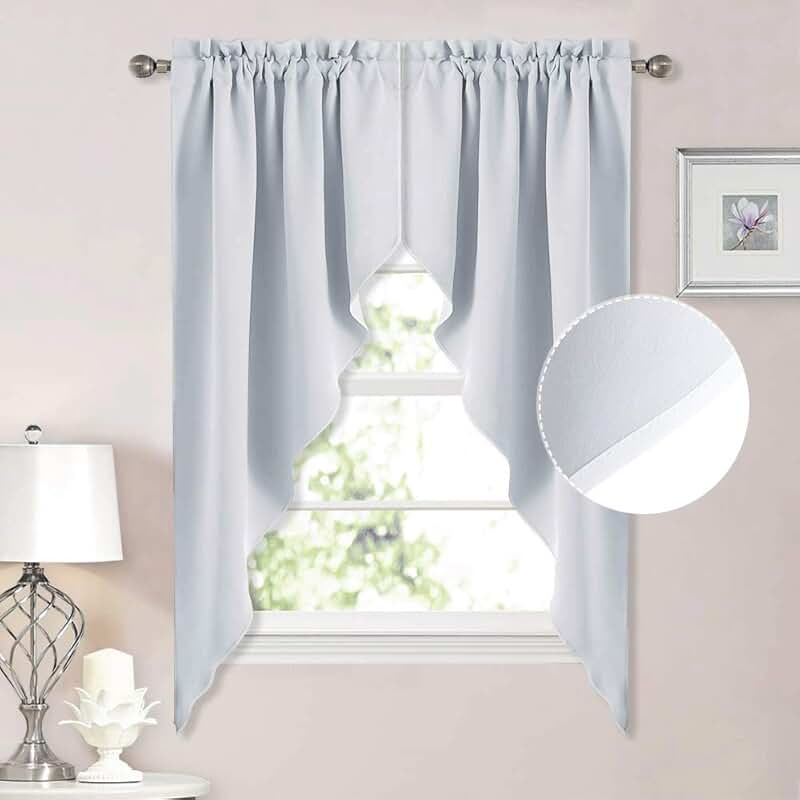 bedroom curtains with valance set