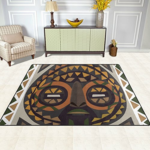 Area Rugs African Mask Printed,Large Rug Lightweight Water Repellent Floor Carpet Mat For Living Room Bedroom Home Deck,6'8" X 4'10" #TOP2