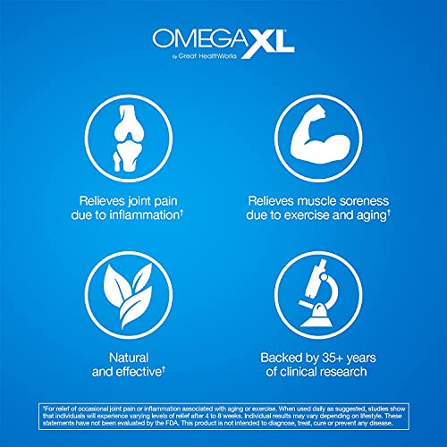 ▷ Suplemento omega-3 natural OmegaXL, 60 unidades, alivio natural d