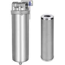 NSF/ANSI 42 Certification Stainless Steel 10"Filter Housing,1NPT Water Filter Housing/Filter Cartridge10Length,2.5"OD25 Micron