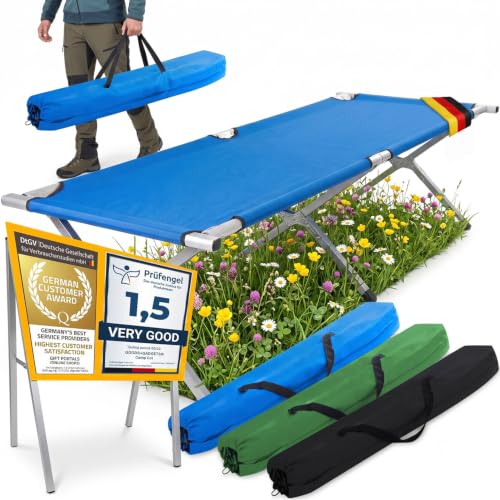 GOODS+GADGETS® Lit de Camp Pliable Aluminium 150 kg - Lit Picot Militaire
