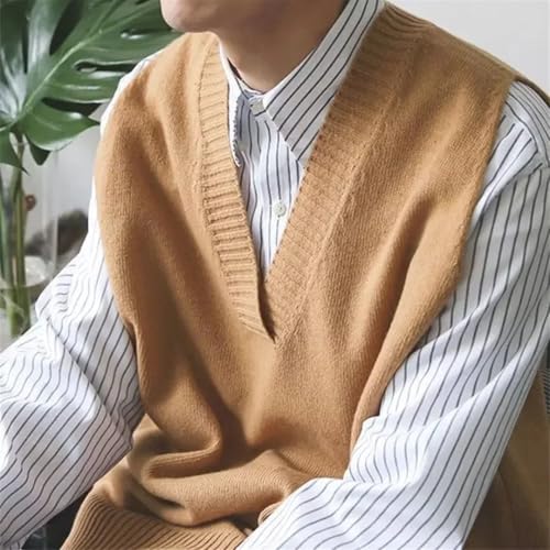 Men's Waistcoat Korean Sweaters Sleeveless Loose Fit Knitted Vest3