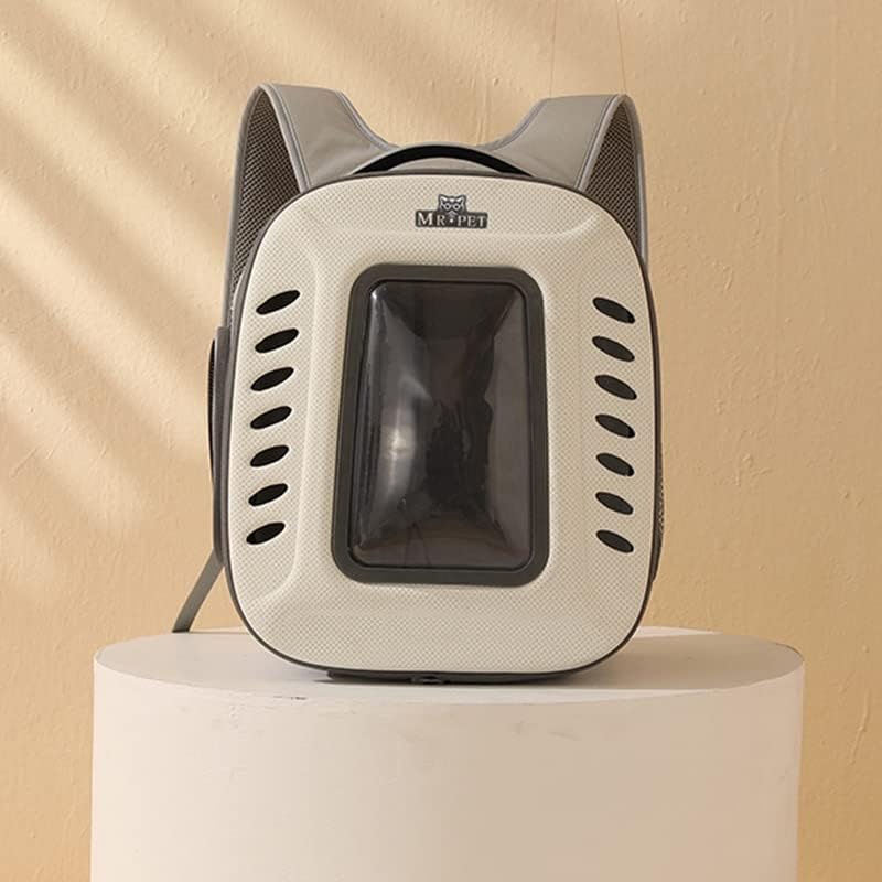 ALPTEC Pet Cat Carrier Backpack Breathable Cat Travel Outdoor Shoulder Bag for Small Dogs Cats Portable Packaging Foldable Pet Supplies (Yellow and Grey)