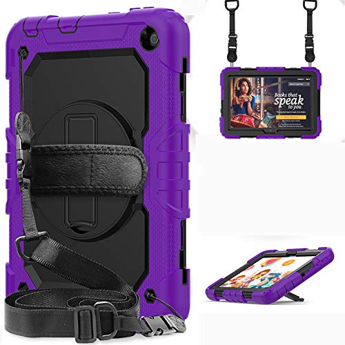 ATOPLE �V����Fire HD 8 2020/Fire HD 8 Plus 2020 �P�[�X New Fire HD 8 ��10���� �V���R�[���J�o�[[���߁^���O���^�L���\�ȃV�����_�[�X�g���b�v�t��] �Ў� 360�x��] �q�� �n���h�z���_�[ �O�d