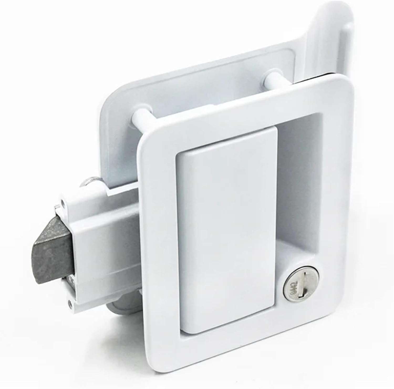 Set Trailer Entry Door Latch Deadbolt Handle Lock Key Remote Lock 1Pcs(Silver)