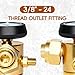 JZWELD CGA520 AR-B Acetylene Regulator for B Tanks, Acetylene Gauge for Turbo Torch 0386-0725, Acetylene Torch Kit, Turbo Torch Acetylene