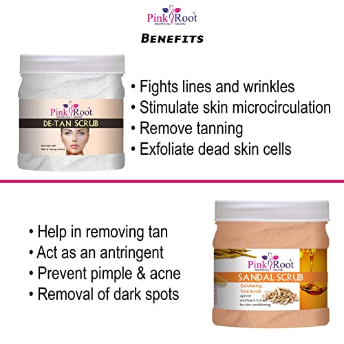 Image of Pink Root Sandal Scrub 500gm with De-Tan Scrub 500gm
