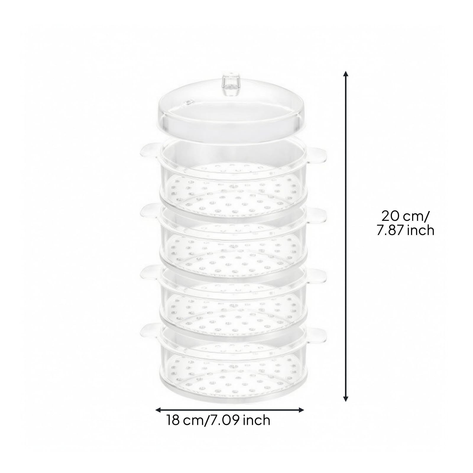 kowaku Grille Cuisson Compact Panier Vapeur Couvercle Léger pour Cuisine Domestique, 4 Couches