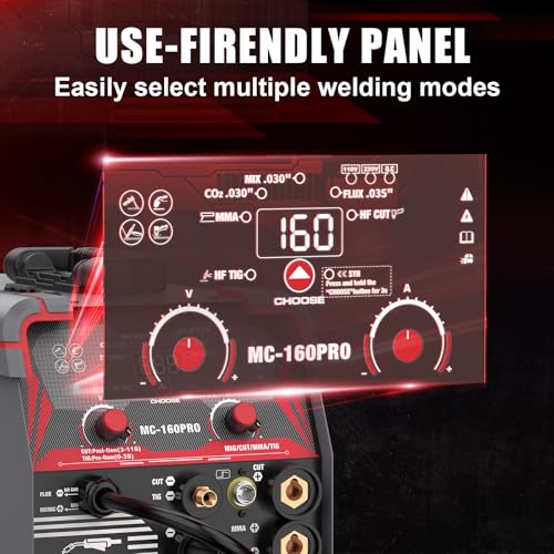 Image of AWT MIG Welding Machine,160A 5 in 1 Plasma Cutter Welder Combo HF TIG /Gas MIG /Flux MIG /Stick Welding,110 /220V Dual Voltage, Multi-Process Welder MIG88-160M