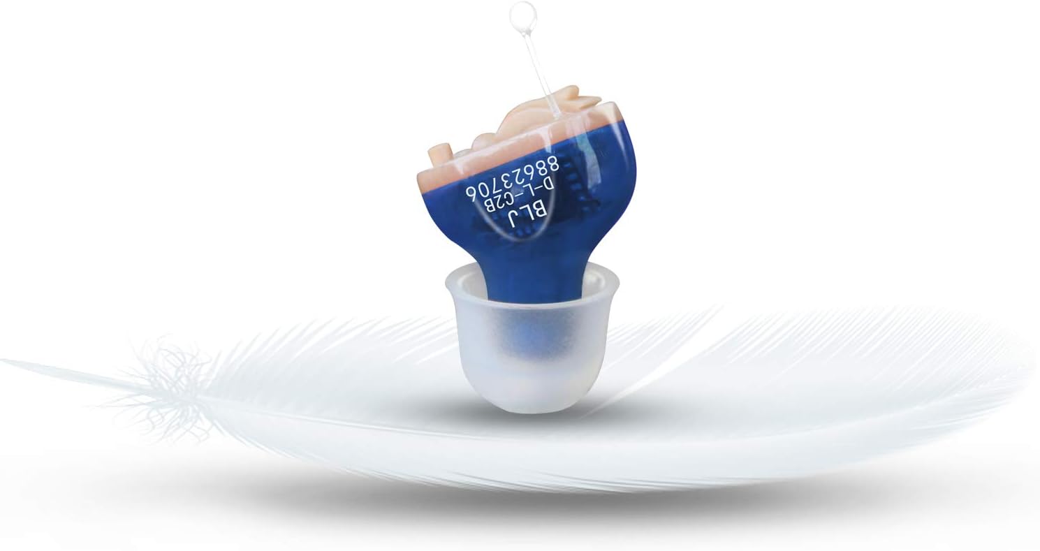 BLJ Hearing Amplifier Sound Amplifier with Digital Noise Reduction and Feedback Cancellation (Left Ear-Blue)