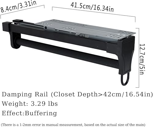 Miniatura 8 de Barra de valet extraíble para armario, colgadores antideslizantes roscados de aleación de aluminio, soporte telescópico para colgar silencioso y