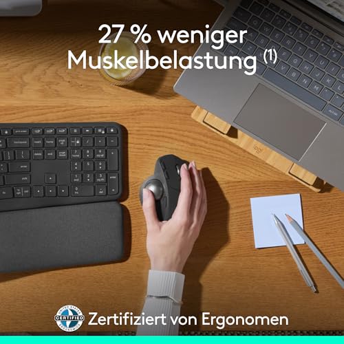 Logitech MX Ergo S Advanced kabellose Trackball-Maus (Graphit) – Ansicht 4