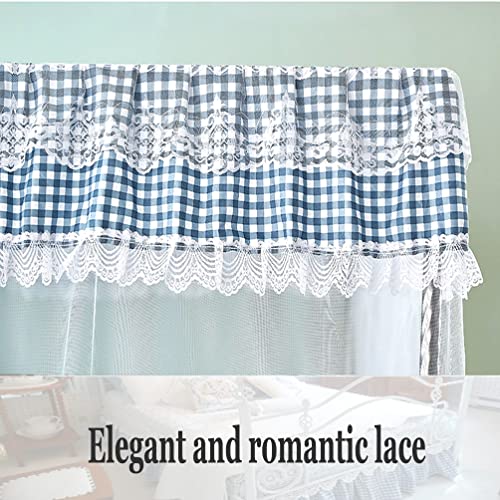 Moustiquaire lit simple double OKUOKA avec support et rideaux en dentelle blanche