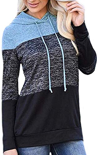 Sudadera de manga larga con capucha y bolsillos para mujer - Multicolor - Small
