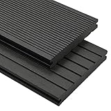 DCRAF Home Products-WPC Massiv Terrassendielen mit Zubehör, 26 m, schwarz