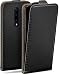 Produktbild moex Flip Case für OnePlus 8 Pro Hülle klappbar mit 360 Grad Schutz, Handyhülle mit Displayschutz, PU Leder Handytasche Lederhülle, Flip Case Cover Klapphülle, Schwarz
