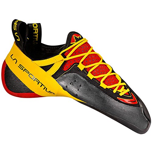La Sportiva Genius Zapatos de Escalada, Unisex niños, Multicolor (Red/Yellow 000), 33 EU (1 Infantil UK)