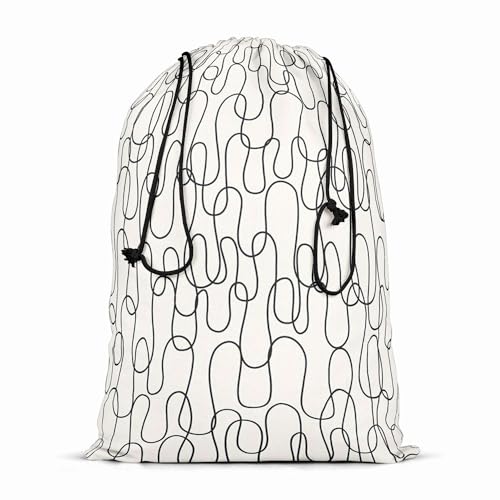 Image of ArtzFolio Curly Lines | Reusable Sack Bag | Bag for Gym, Storage, Vegetable & Travel
