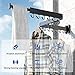 HEILAIYI Clothes Drying Rack for Laundry,Wall Mounted Clothes Hanger Rack,Folding,Retractable,Collapsible(J Shape Hooks)