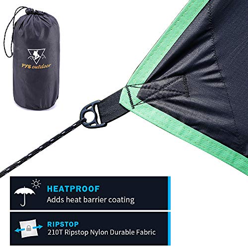 Hammock Rain Fly - Waterproof Tent Tarp Camping Backpacking Survival Shelter By Premium Lightweight Ripstop Fabric, Fast Set Up, Stakes And Ropes Included For Hiking, Travel (Rectangular Section) #TOP4