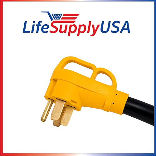 50Ft Rv Cord 50 Amp (14-50P/Ss2-50R) With 4-Prong Male And Grip Handle And Female Twist-Lock Connector - 6/3 Awg + 8/1 Awg 125V Stw Etl - By Lifesupplyusa #TOP2