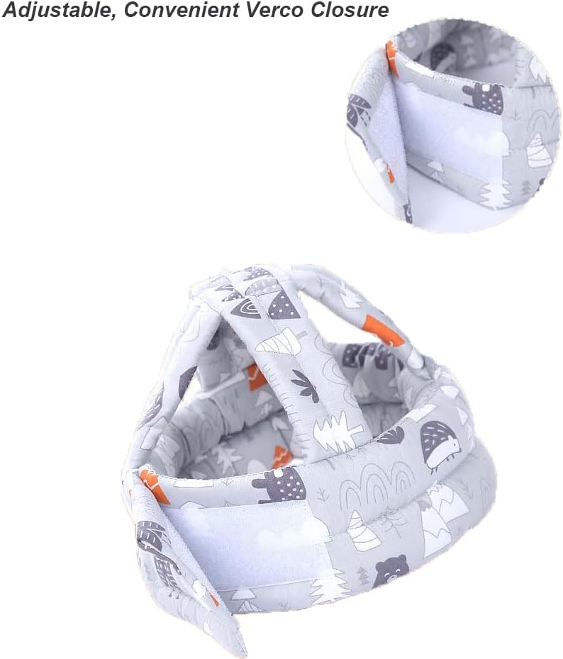 Baby Head Protector Infant Toddlers Bumper Hat Safety Helmet Hat Head Protective Cushion for Baby Crawling Walking Headguard Bonnet with 2 Pairs Knees Pads Lightweight Breathable Adjustable