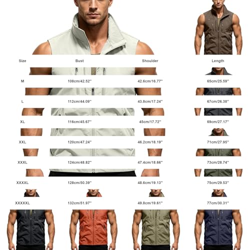 Chaleco tipo cargo hombre ligero y transpirable chaqueta suelta 3