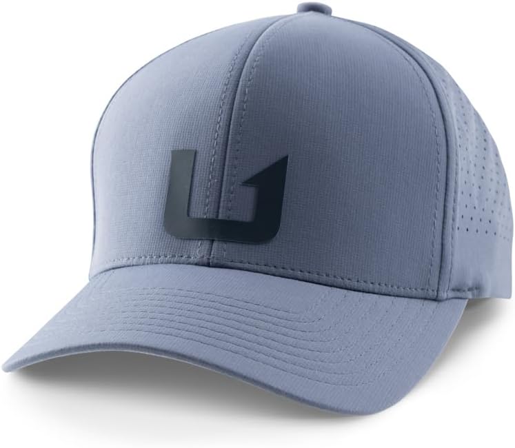 HUK Men's Barb U 110 Performance Hat, Fishing Golf Running Cap, Stretch Fit, 6 Panel Snapback, Sweatband, Recycled Brim