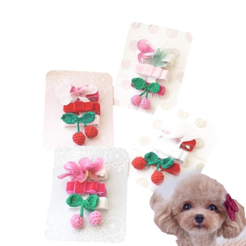 Amazon | [オメカシペット] 犬 ヘアクリップ 耳飾り りぼん お出かけ