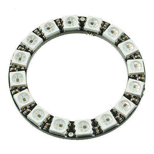 Image of Robocraze Ring 16Bit WS2812 5050 RGB LED (Round) | Individually Addressable LED Ring for DIY Projects, Arduino, Raspberry Pi | Easy to Integrate | Ideal for Creative Lighting Applications