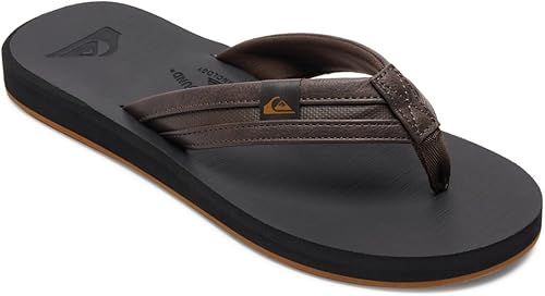Quiksilver Tongs Carver Squish pour Homme, Marron, Noir et Marron, 47 EU