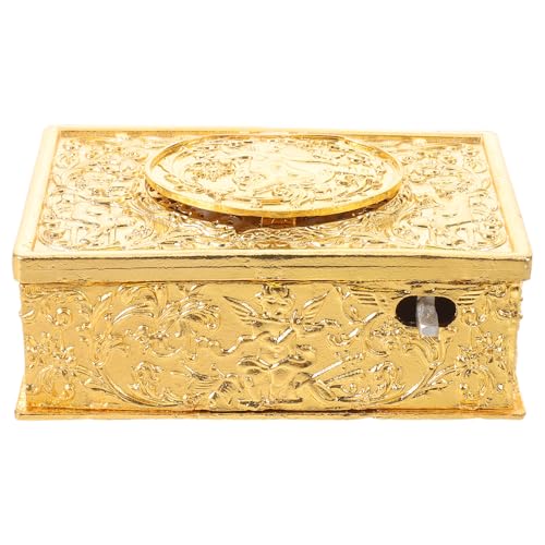 Caja de música con pájaro mecánico de aleación dorada y diseño retro para joyas 2