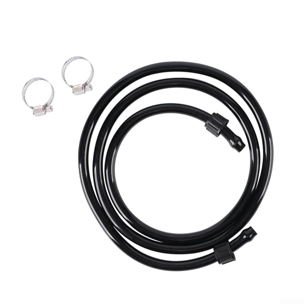 Gartensprüher-Ersatzschlauch, 120 cm, PVC-Hochdruckrohr für elektrische Sprühgeräte, inklusive Befestigungsmuttern und Klemmen, Schwarz