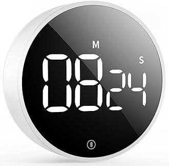 VOCOO Digital Kitchen Timer: Magnetic Countdown Countup Egg Timer with Large LED Display Adjustable Volume and Brightness, Easy to Use for Kids Elderly, Perfect for Classroom Home Work (white)