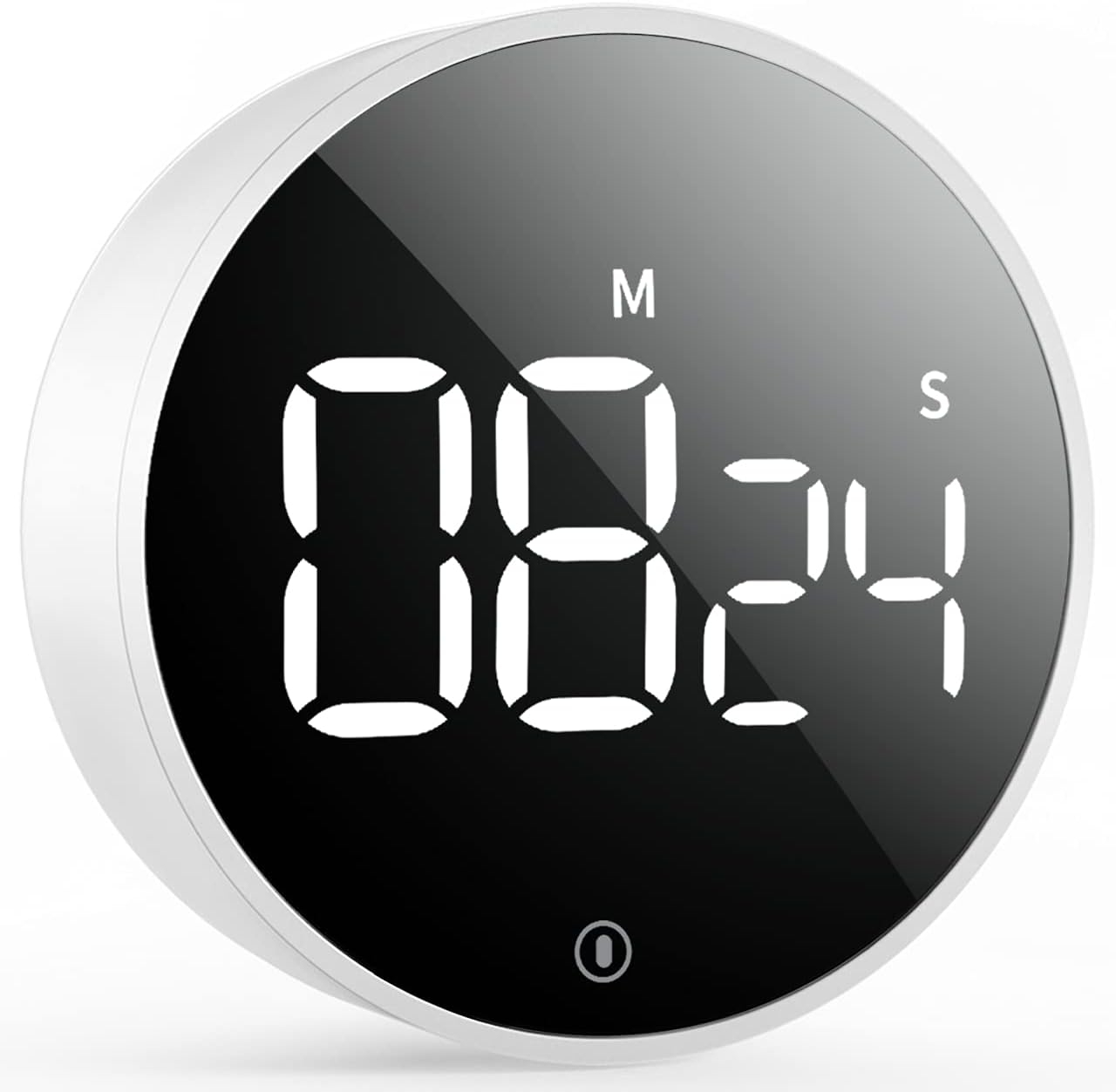 Digital Kitchen Timer: Magnetic Countdown Countup Egg Timer with Large LED Display Adjustable Volume and Brightness, Easy to Use for Kids Elderly, Perfect for Classroom Home Work (white)
