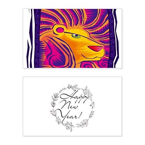Tarjeta de felicitación de Leo para año nuevo en tus cenas familiares