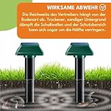 KRUMAD Solarny odstraszacz kretów i gryzoni 2 sztuki, ultradźwiękowy odstraszacz na krety, nornice, myszy i szczury, wodoodporny odstraszacz ogrodowy z wibracjami (Kwadratowe)