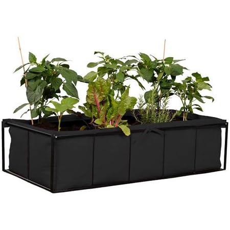Amazon Co Jp フェルト プランター スクエア 大容量で楽しむ ベランダ 菜園 ブラック Diy 工具 ガーデン