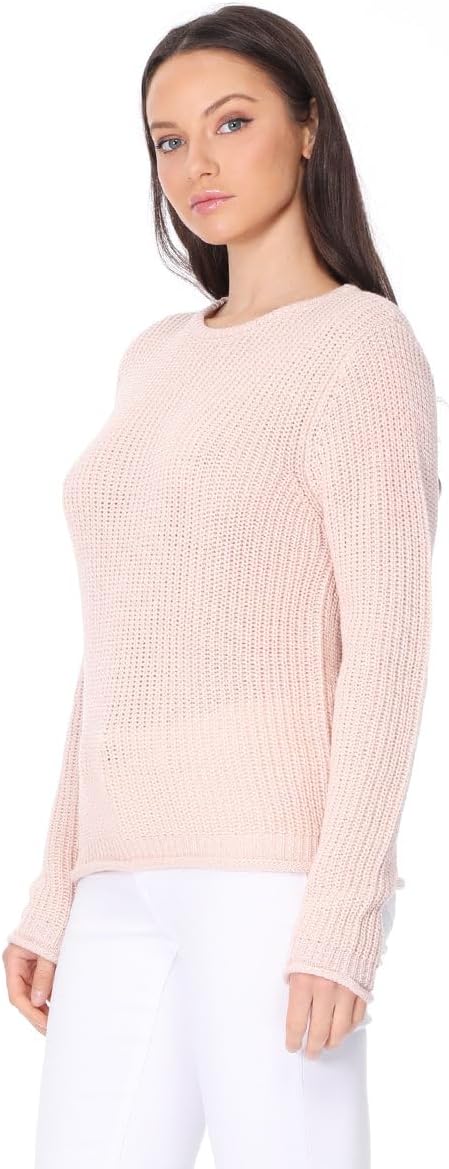 YEMAK Women's Knit Pullover Sweater – Long Sleeve Crewneck Classic Casual Lightweight Basic Waffle Knitted Top - Image 4